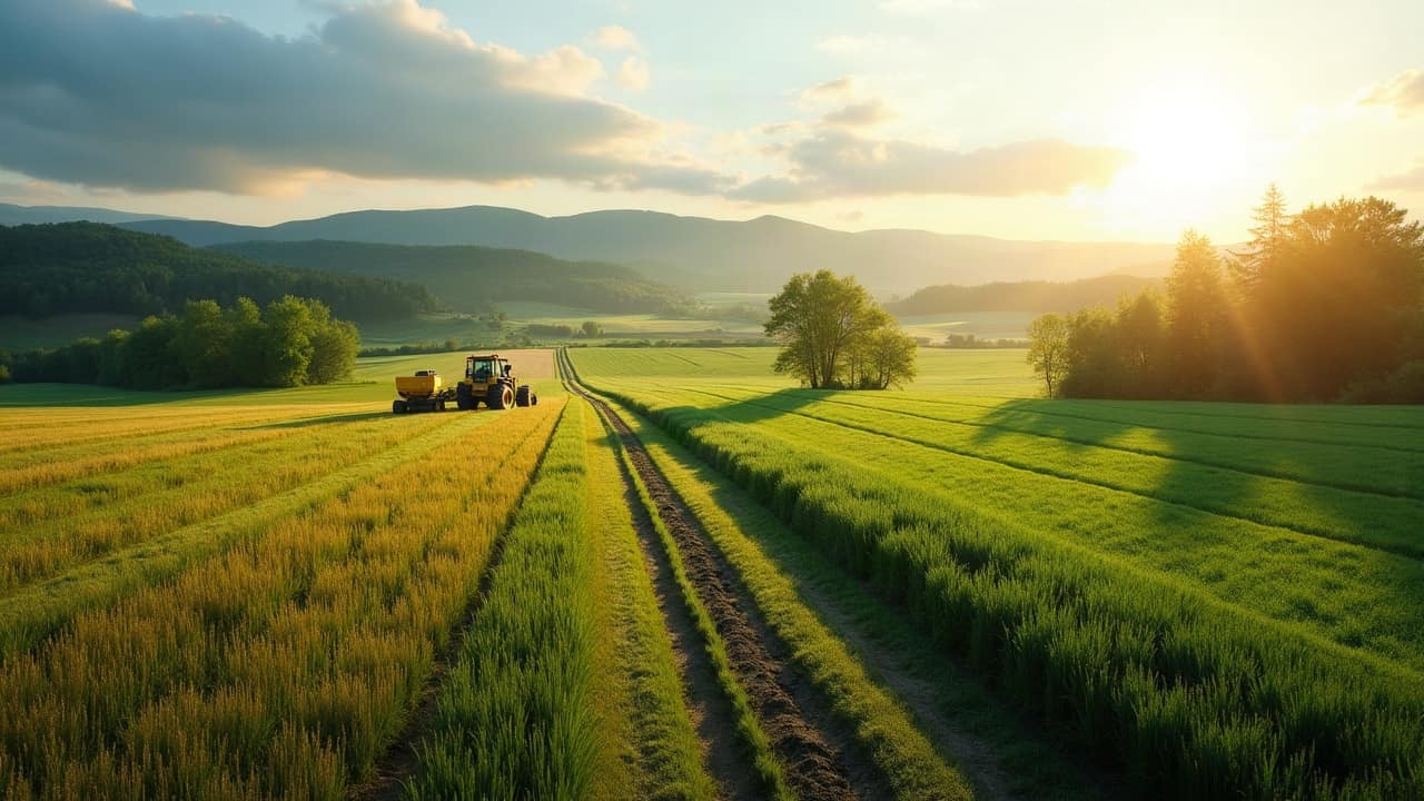 Vue aérienne rapprochée de plusieurs parcelles contiguës du Kochersberg, où des tranchées de drainage convergent vers un même collecteur.