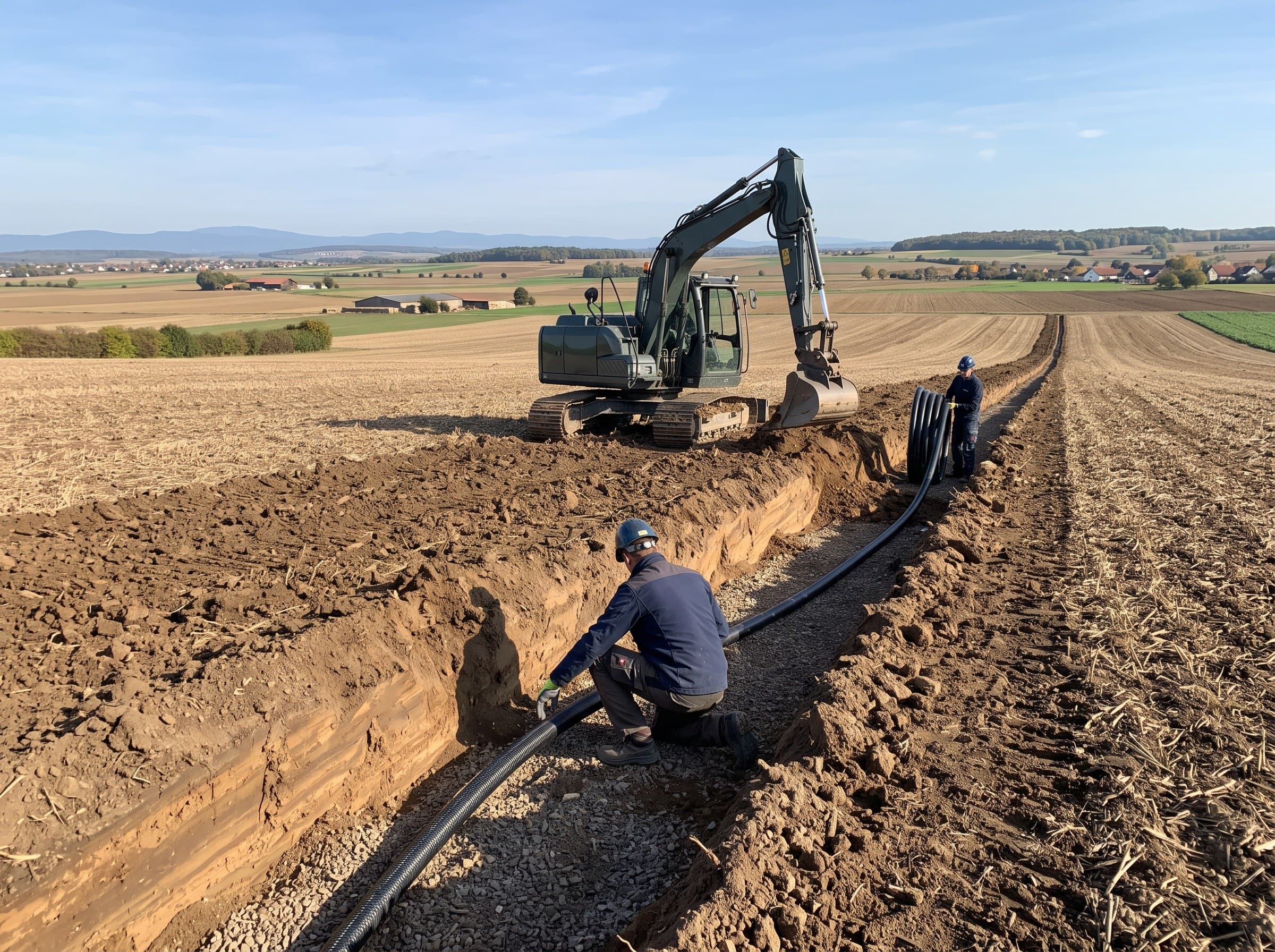 Parcelle de grandes cultures en plaine agricole près de Réguisheim, Haut-Rhin